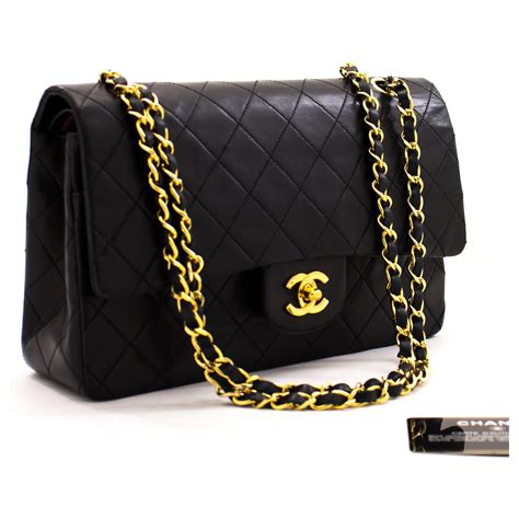 chanel medium black bag|chanel lambskin medium flap bag.